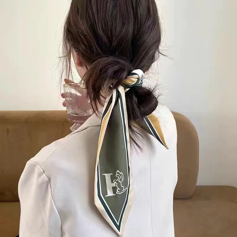 2024 New Luxury Brand Scarf Tarot Women Scarf Bag Hair Skinny Silk Scarves Design Foulard Neckerchief Headband For Ladies