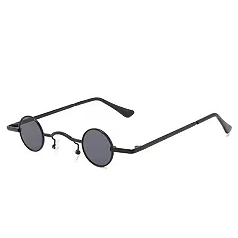 Classic Small Round Sunglasses Man Sunglasses Vintage Rock Punk Black Metal Steampunk Sun Glasses Women Mini Hip Hop Sunglasses