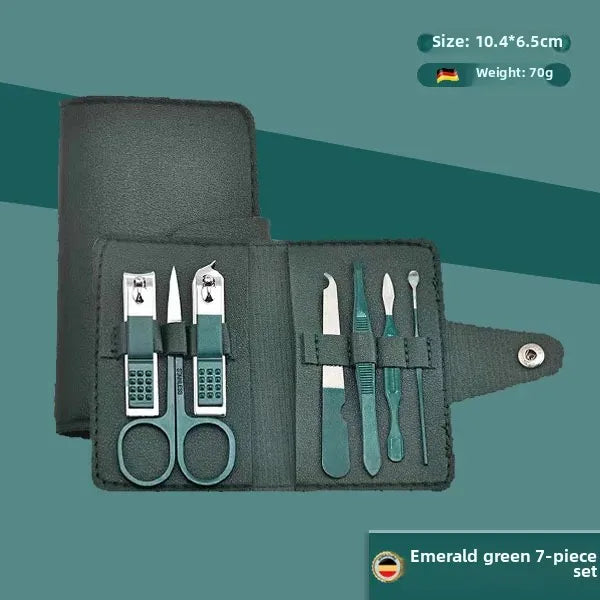 1/4 Pieces/set Manicure Set with Portable Leather Case and Nano Nail File - Fingernails & Toenails Clippers for Nail Care