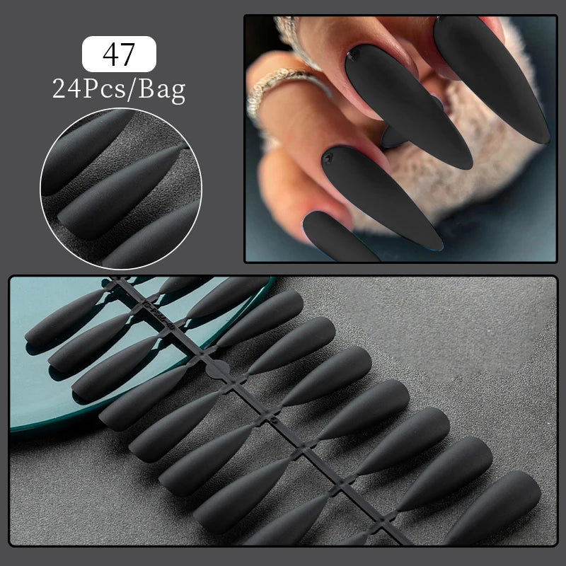 24Pcs/Set White French Press on Fake Nails Full Cover Artificial Wearable Nail Beauty Tips Naked French White False Nails Art