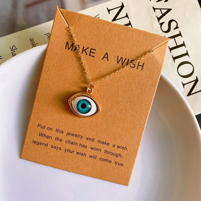 Color Turkey Eye Pendant Necklace for Women Men Fashion Luck Pendant Neck Jewelry Gift for Friend Wholesale