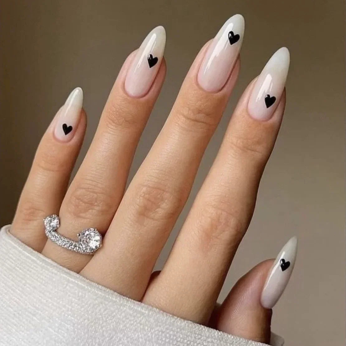 24pcs detachable sweet cool ballet false nails with star y2k designs acrylic press on nails coffin almond fake nails with glue