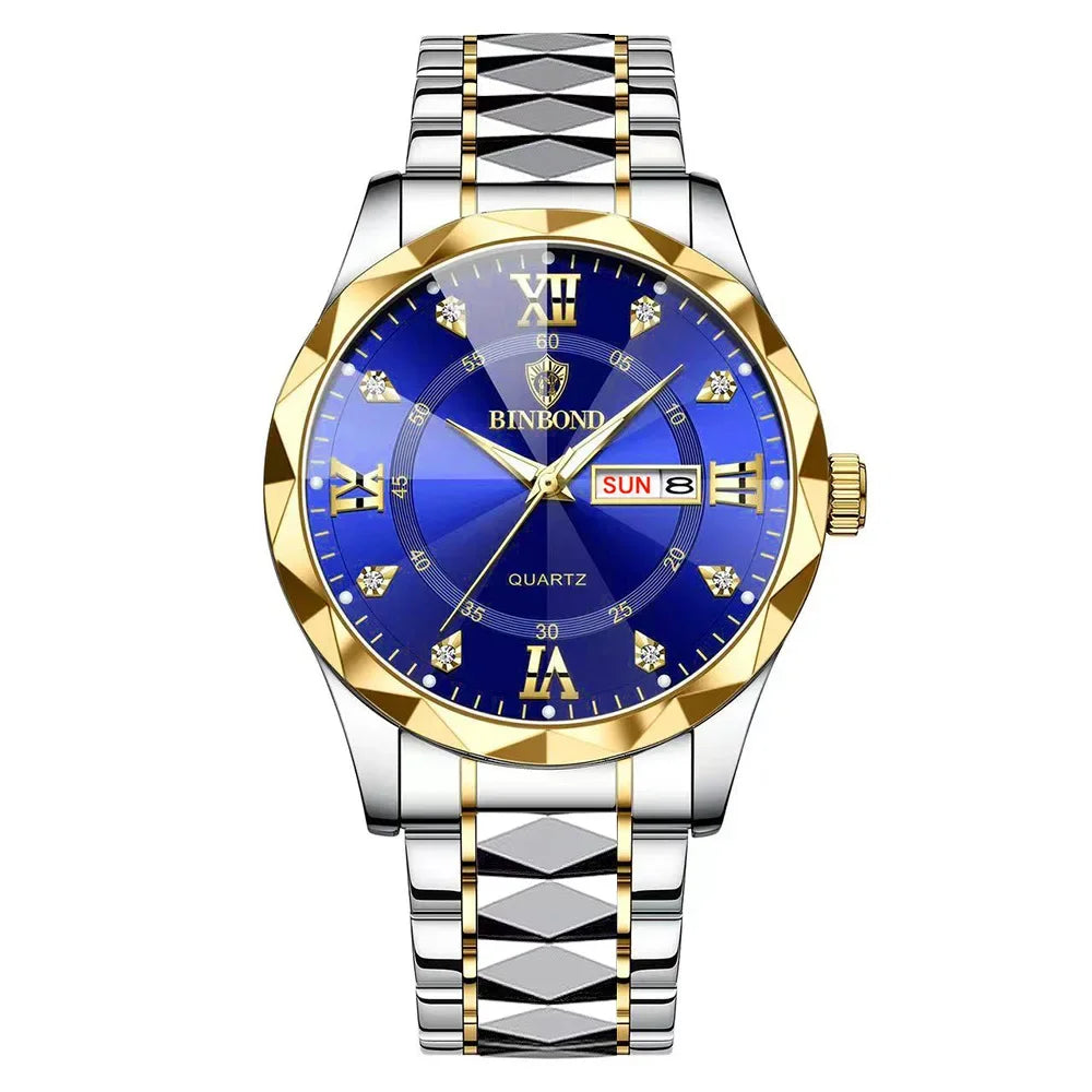 BINBOND B2521 Fashion Casual Business Quartz Men Watches 30M Waterproof Week Date Clock Sport Mens Wristwatch Relogio Masculino