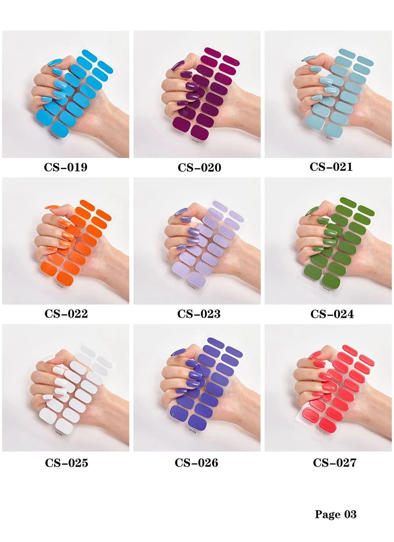 Baking Free Nail Stickers Wholesale Gradient glitter Nail Stickers Simple Waterproof Nail Sticker Full Color Solid Color Sticker