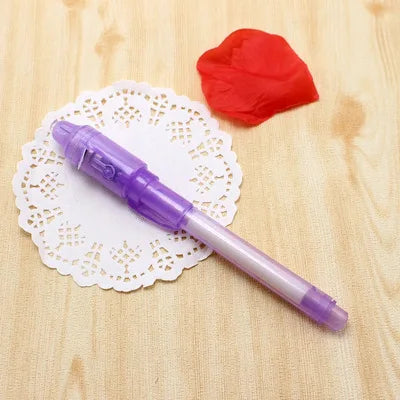 Luminous Light Pen Magic Purple 2 In 1 UV Black Light Combo Drawing Invisible Ink Pen Learning Education Toys for Child
