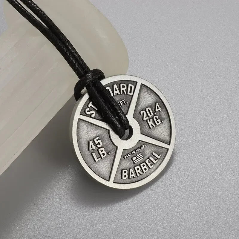 Men\\\\'s Fashion Classic Design Fitness Master Hand-Held Dumbbell Pendant Hip Hop Rapper Prom Party Necklace