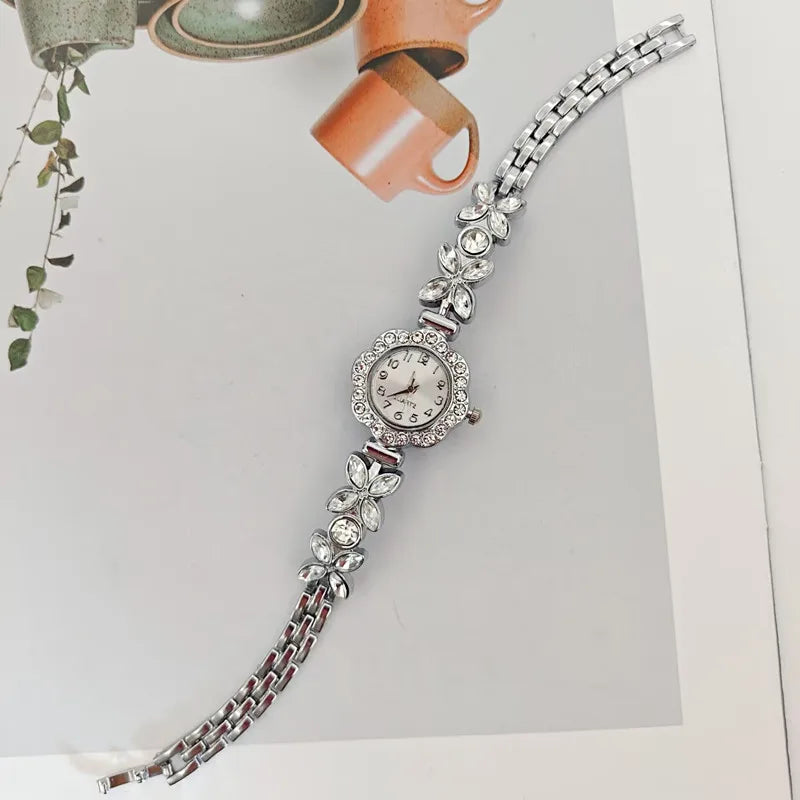 New Women Watch Wheat Ear Diamond Strap Quartz Watch Violet Petal Female Student Bracelet Wristwatch Relojes Para Mujer