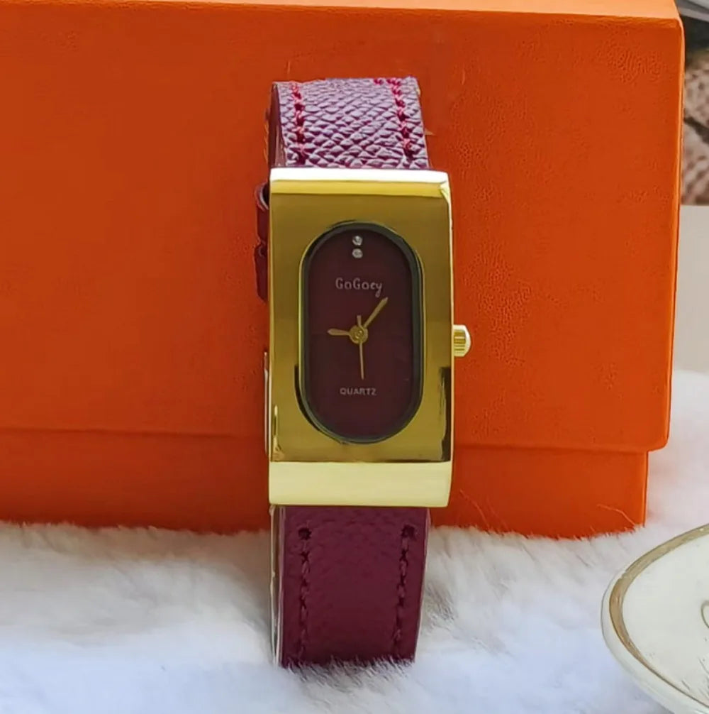 New Brand Women Watch Fashion Rectangular Dial Quartz Watch Simple Leather Strap Luxury Ladies Gift Wristwatches Dropshipping