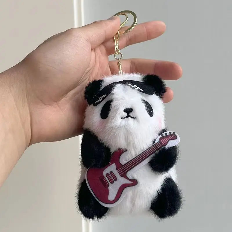 Cute Panda Plush Keychain Cartoon Kawaii Animal Soft Stuffed Doll Keyring Bag Pendant Charms Backpack Decoration Girls Gift