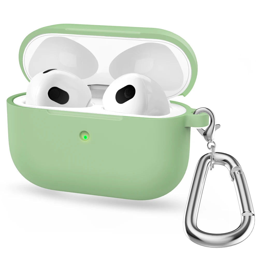 Origin Soft Silicone For Apple Airpods 3 Protective Case Bluetooth Wireless Earphones Cover Shell for Air Pods 3rd gen With Hook