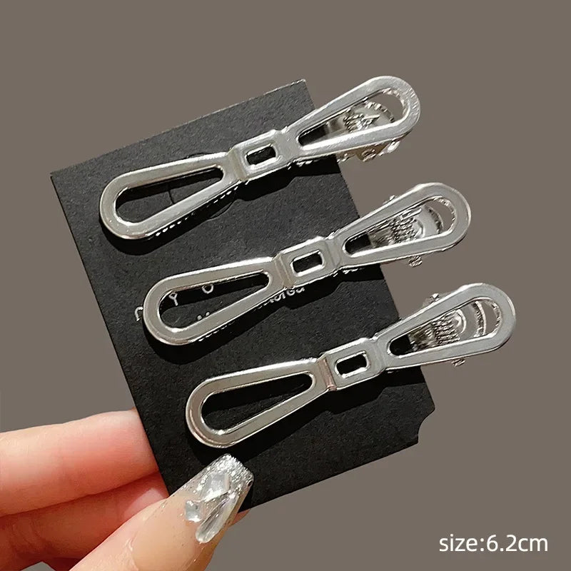 3Pcs/Set Sweet Fashion Metal Hairpin Non Slip Hairpin Geometric Hollow Hair Pin Women Barrettte Hair Clip
