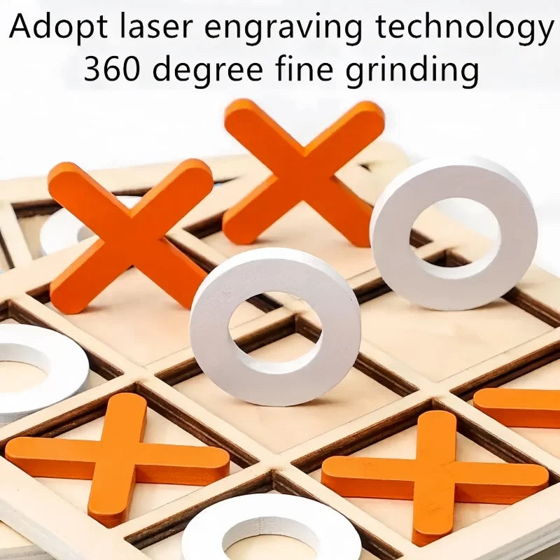 Xo Tic Tac Toe Wooden Board Game Table Toy Parent-child Interactive Fun Game Children Puzzle Toys For Birthday Party