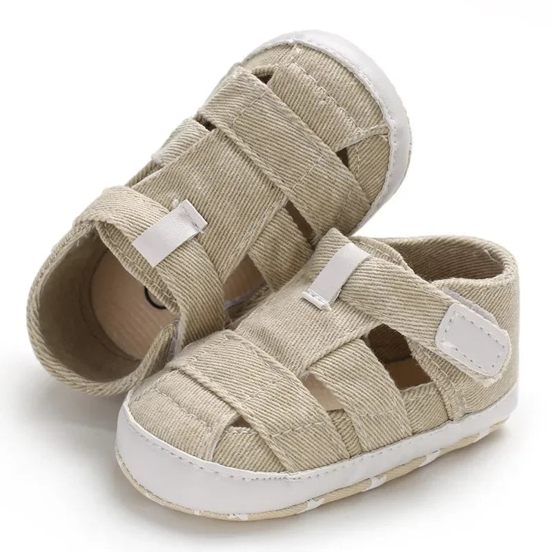 0-24montsh Infant Boys Canvas Shoes Moccasins Child Sandals Boys Summer Sandals Sneakers For Baby Boys Solid Black Sandals