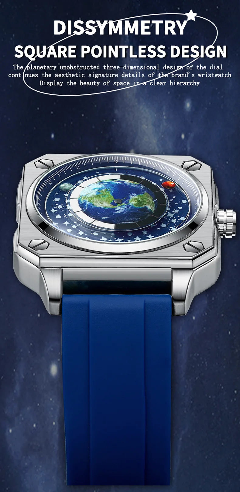 UTHAI Earth Watch Business Male Student Watch Planet Personalized Creative Wormhole New Concept Male Fashion Quartz Watches