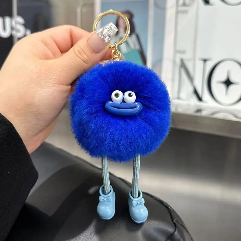 Cute Big Eyes Plush Toys Keychain Cartoon Briquettes Keychain Briquettes Car Keychain Pendant Korean Plush School Bag Pendant
