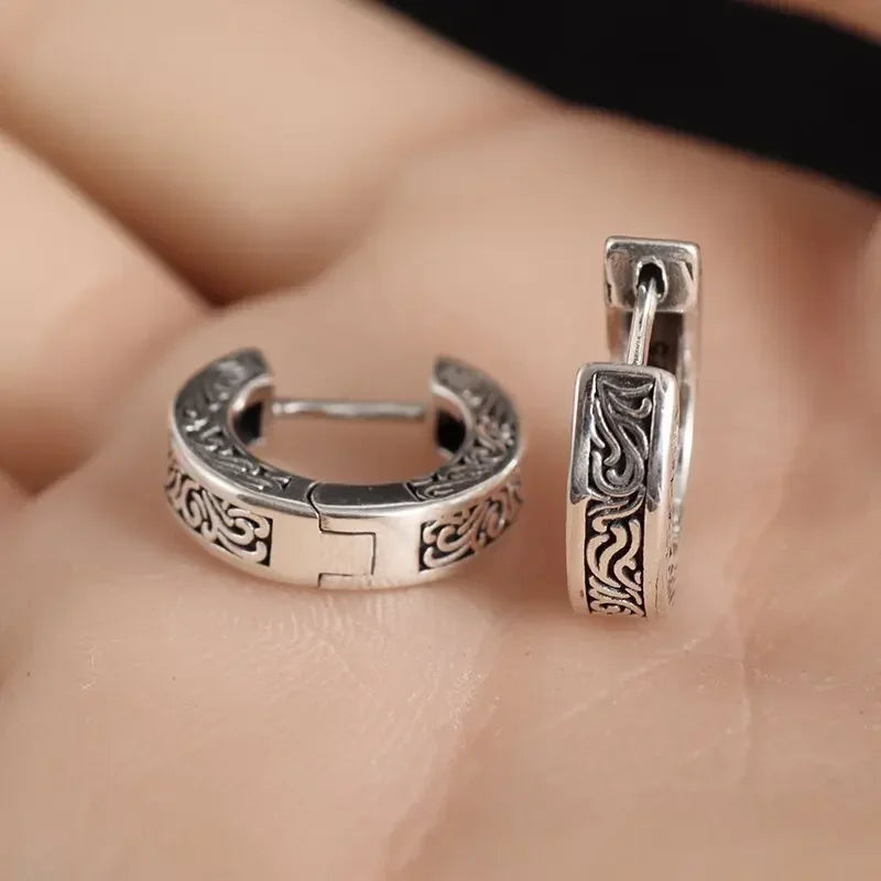 Fashion Personality Creative Snake Winding Plant Vine Hoop Earrings for Men Women Daily Wear Hypoallergenic Luxury Jewelry