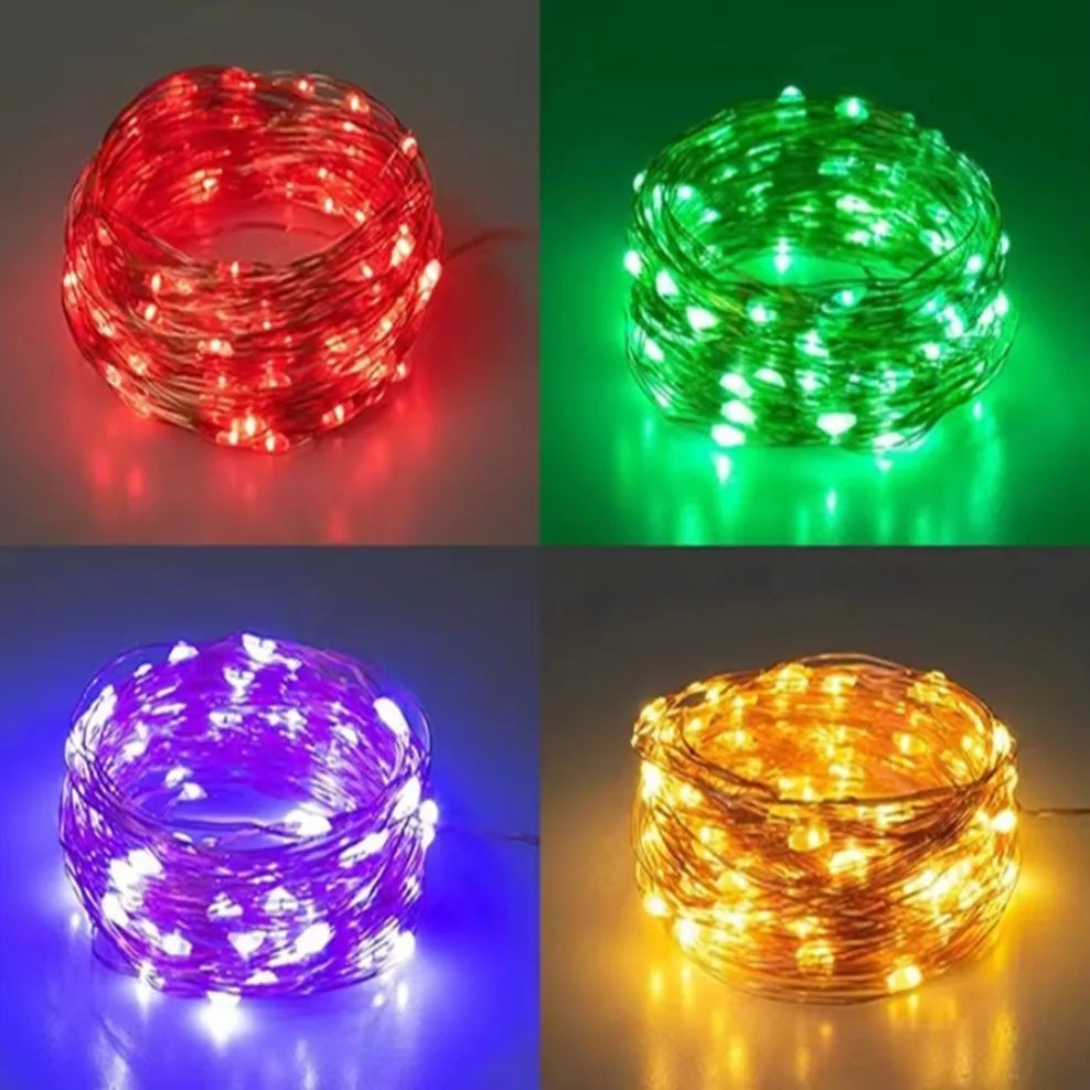 5M Waterproof LED String Lights Copper Wire Fairy Lights Battery Operated DIY Wedding Party Christmas Decoration Lights String