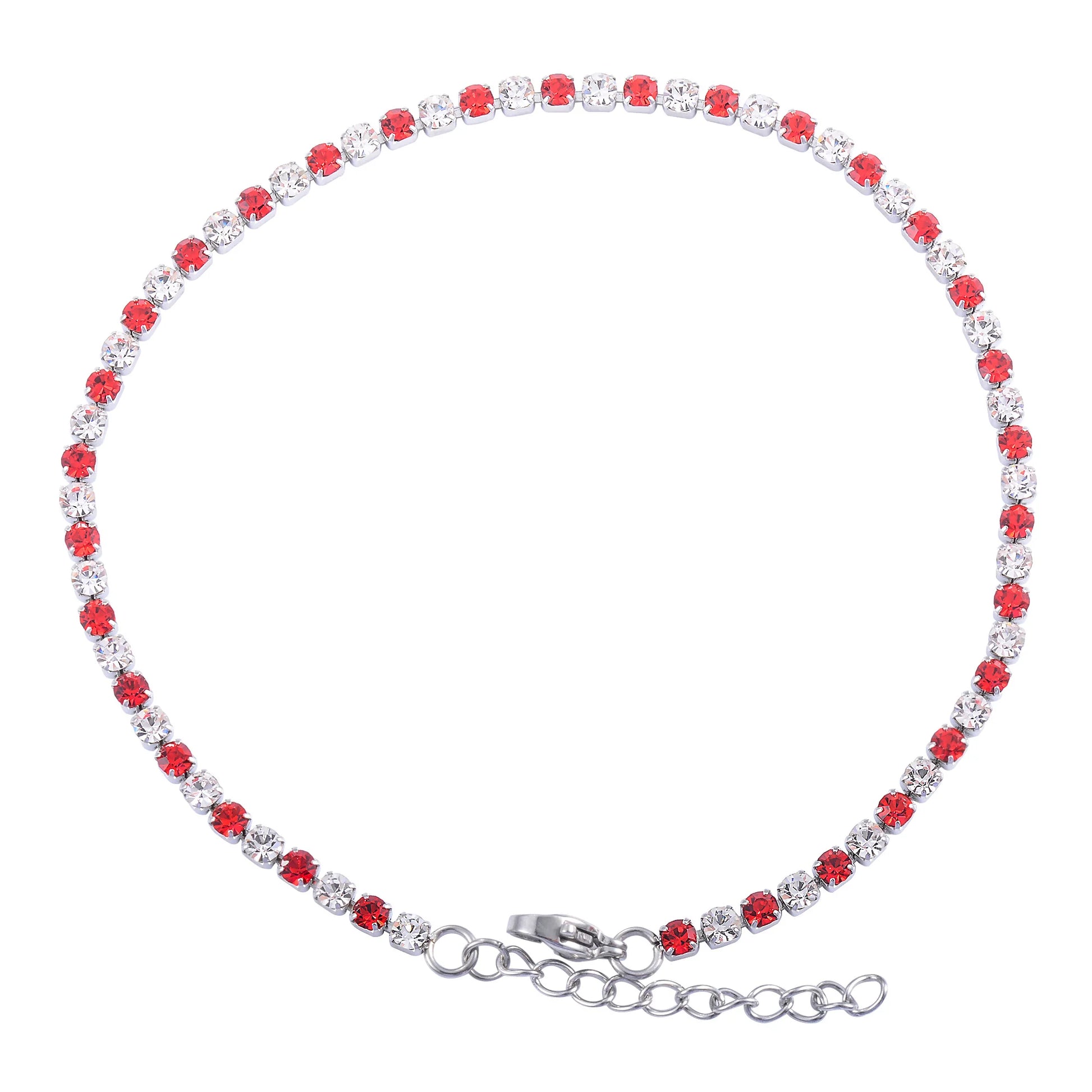3mm Wide Bling Bling Rhinestone Cubic Zirconia Tennis Bracelet for Women Hand Crystal Chain Bangle Ankle Anklet Stainless Steel