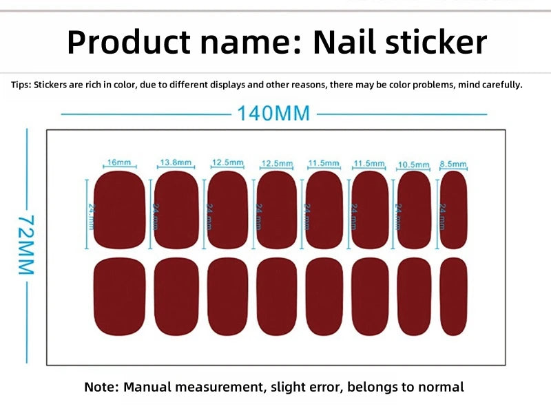 Baking Free Nail Stickers Wholesale Gradient glitter Nail Stickers Simple Waterproof Nail Sticker Full Color Solid Color Sticker