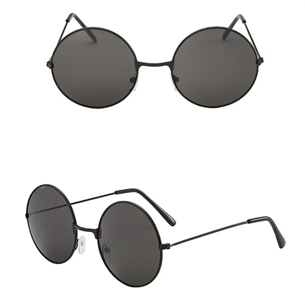 Retro Round Sunglasses For Men Women Metal Hippie Circle Eyeglasses Clear Lens Sun Glasses Goggles Wedding Photo Prop Eyewear