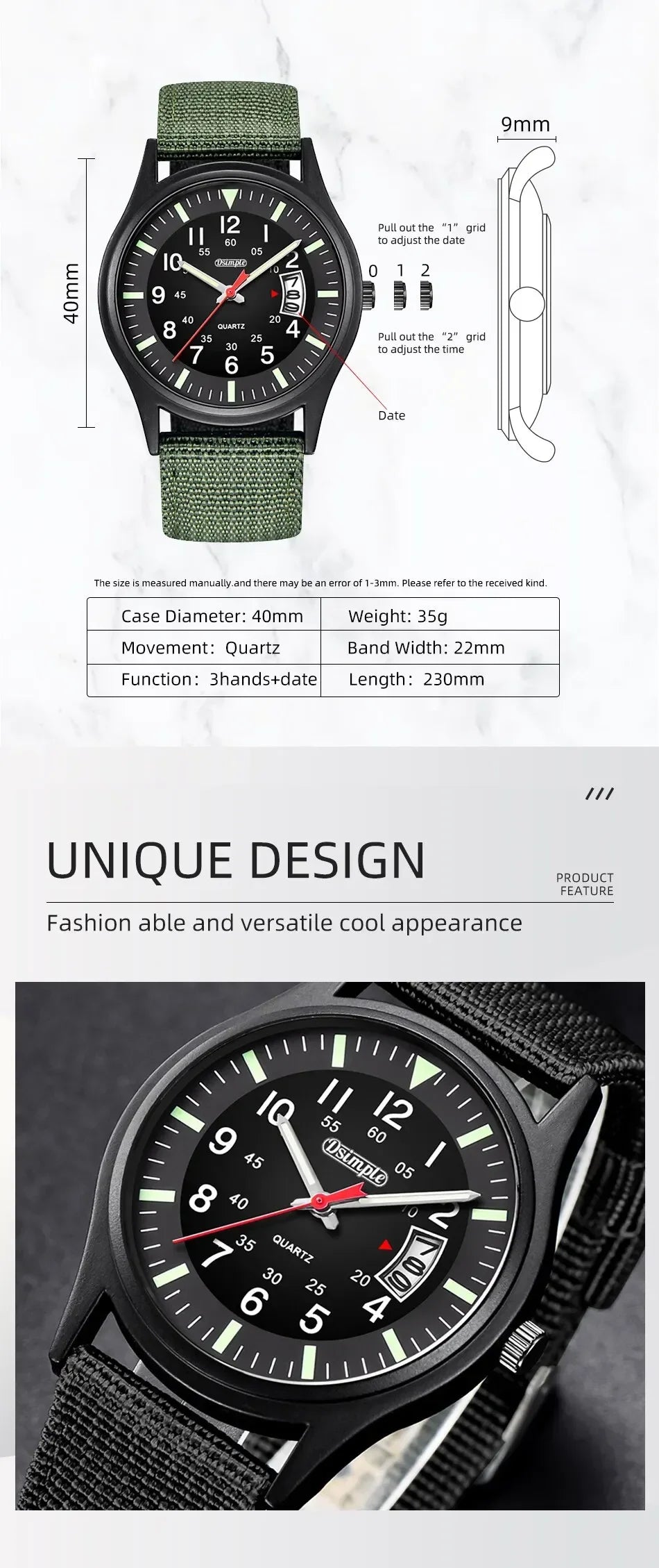 Fashion Mens Watch Nylon Watches Luxury Men Quartz Calendar Date Wristwatch Relogio Masculino Часы Мужские Reloj Hombre