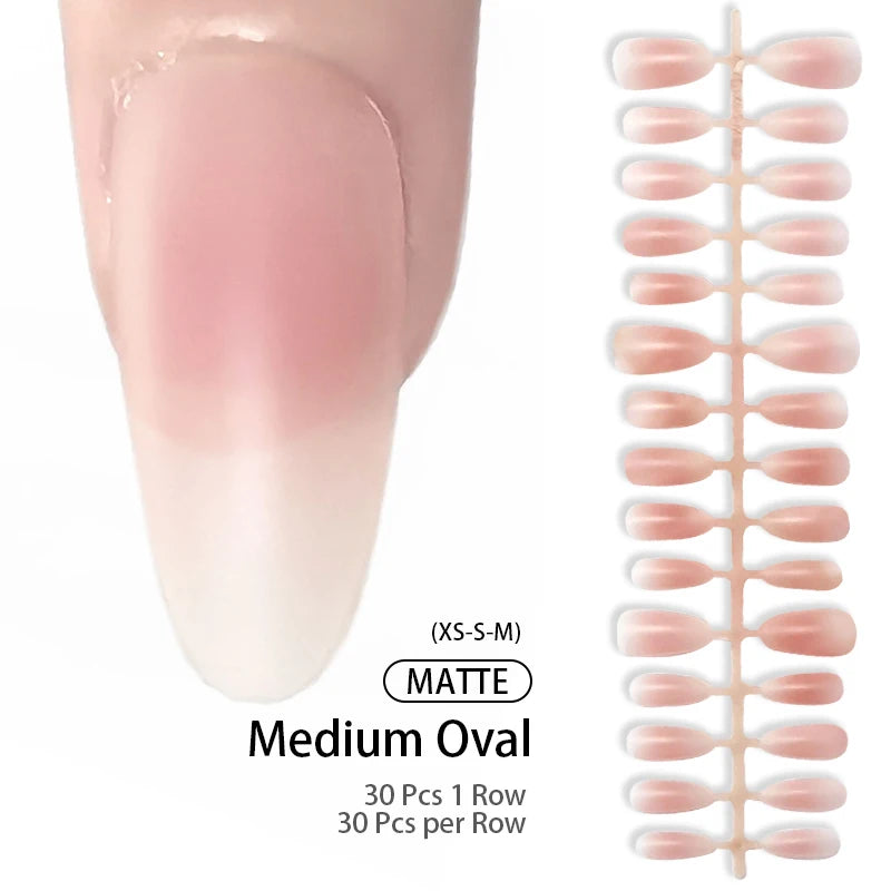 24Pcs/Set White French Press on Fake Nails Full Cover Artificial Wearable Nail Beauty Tips Naked French White False Nails Art