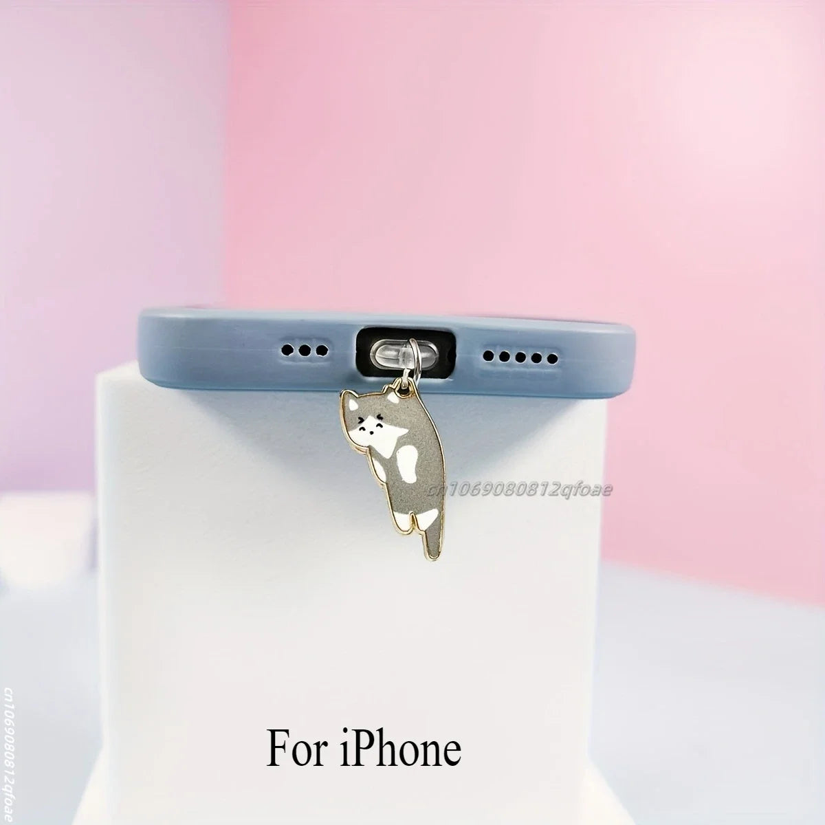 1pcs cat phone dust plug suitable for iPhone for Samsung Type-C interface dust plug phone suspension accessories cute cat