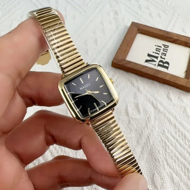 Retro Steel Strap Watch for Women Luxury Gift Square Quartz Watch Students Casual Ladies Wristwatch Dropshipping Reloj Mujer