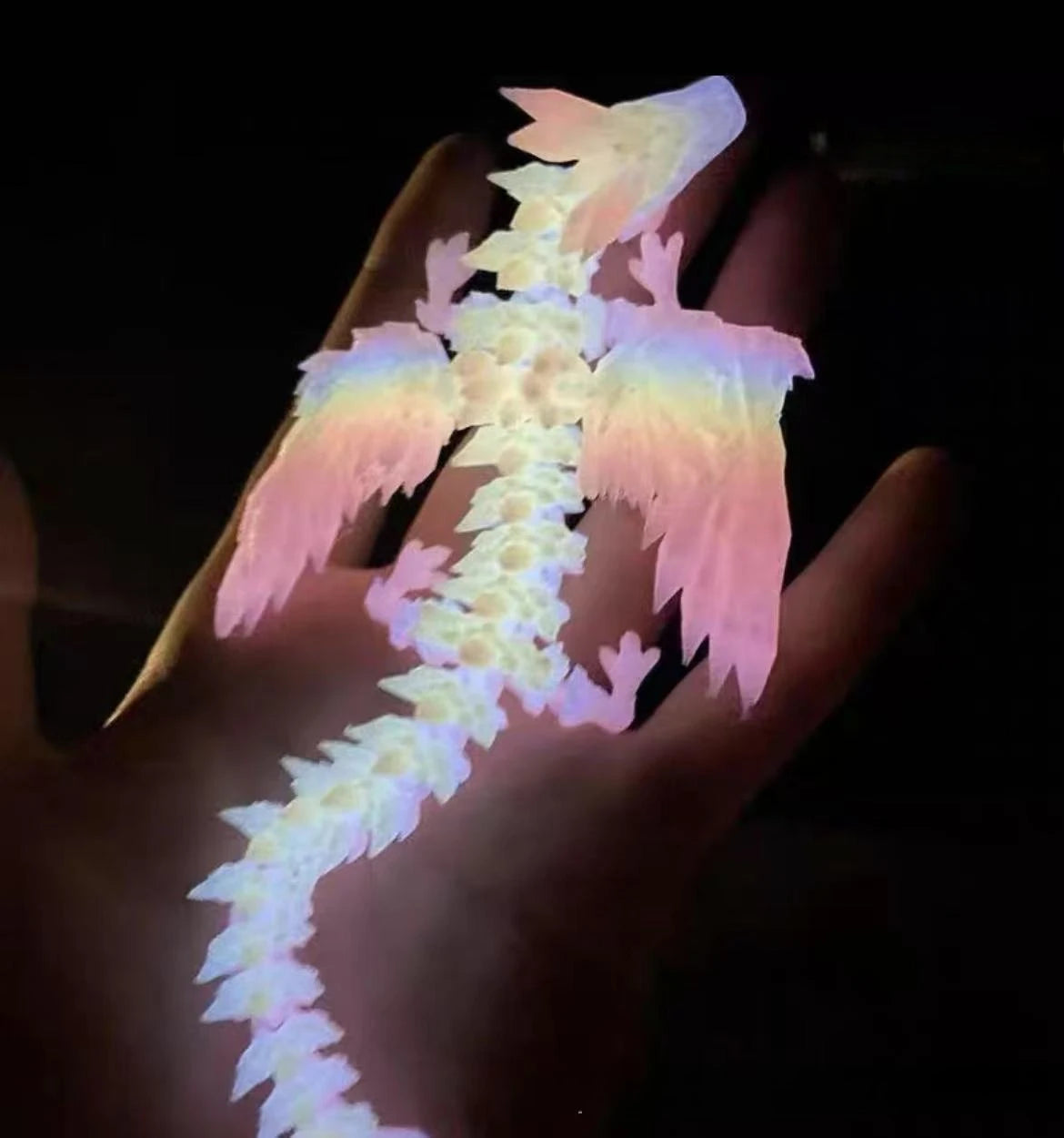 3D Printed Gem Dragon Western Style Colorful Full Body Movable Dragon Toy Crafts Desktop Dragons Figurines Ornament Table Decor