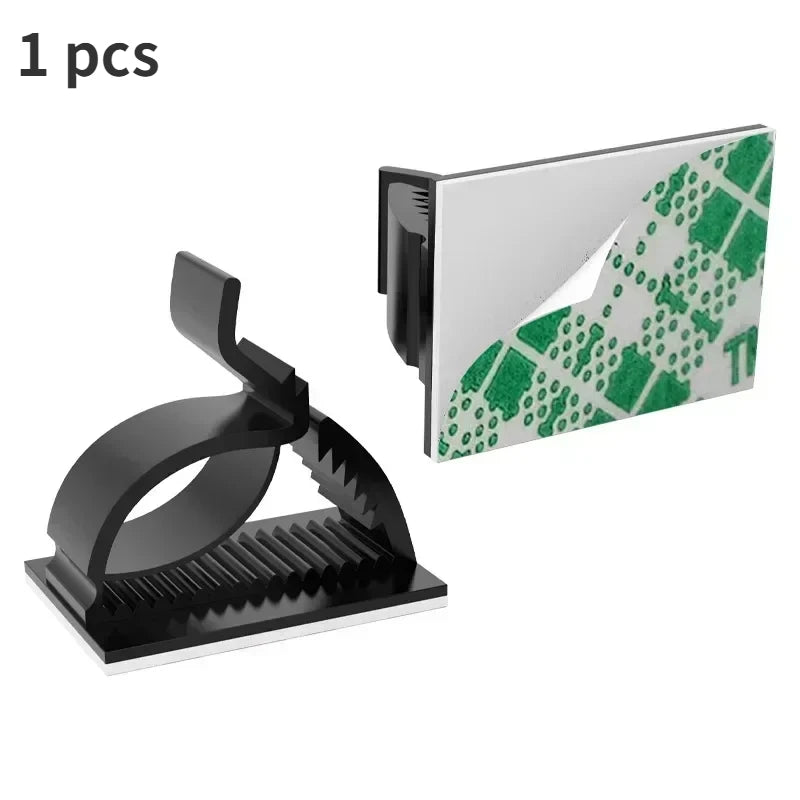 1/5ps Universal Adjustable Multipurpose Self-Adhesive Cable Clips Wire Clamps Cord Holders Desk Cable Management Home Office Car