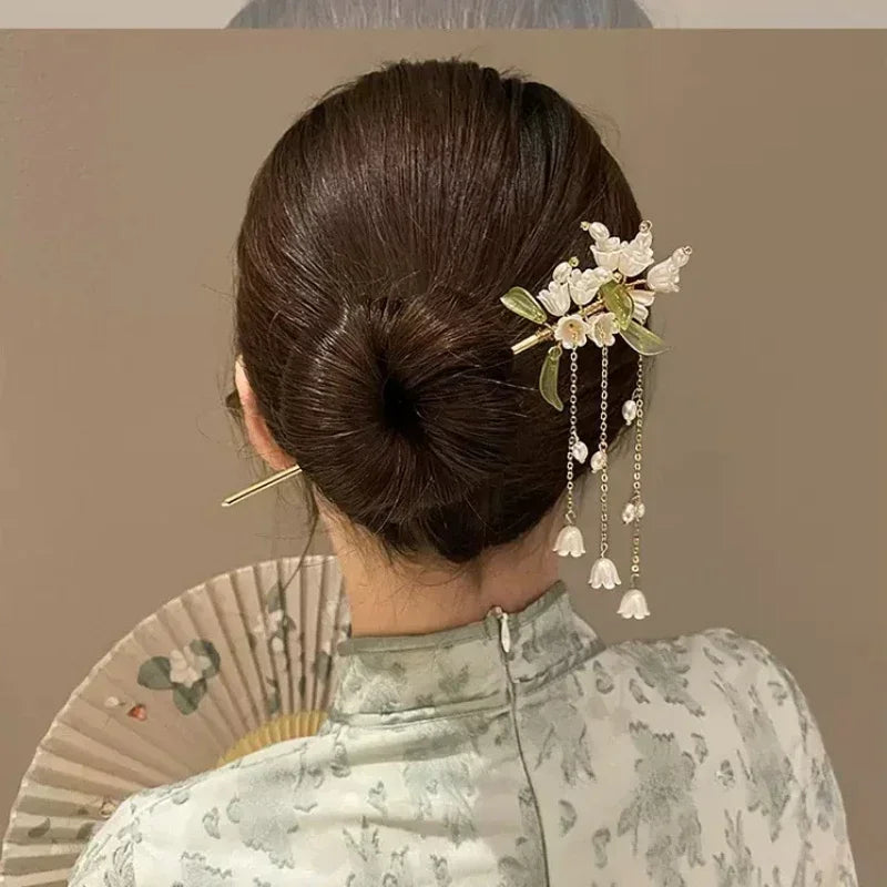 Classic Chinese Hair Stick Pins for Women Butterfly Flower Star Fresh Handmade Hairpins Charm Jewelry Accessories Hair Ornaments