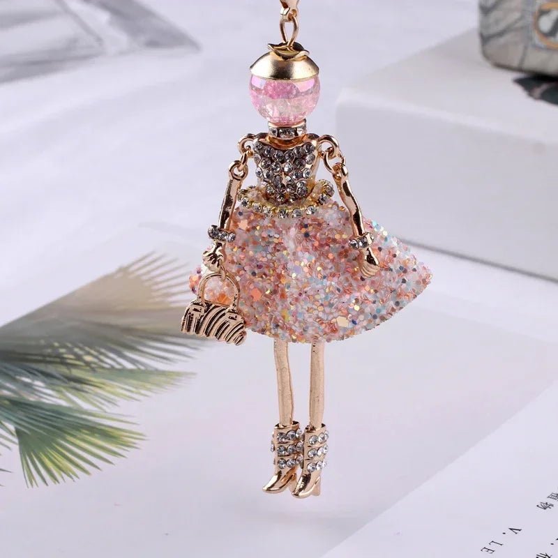 New Women Doll Long Chain Necklace Shining Dress Pendant Handmade Girl Maxi Necklaces & Pendants Brand Hot Fashion Jewelry