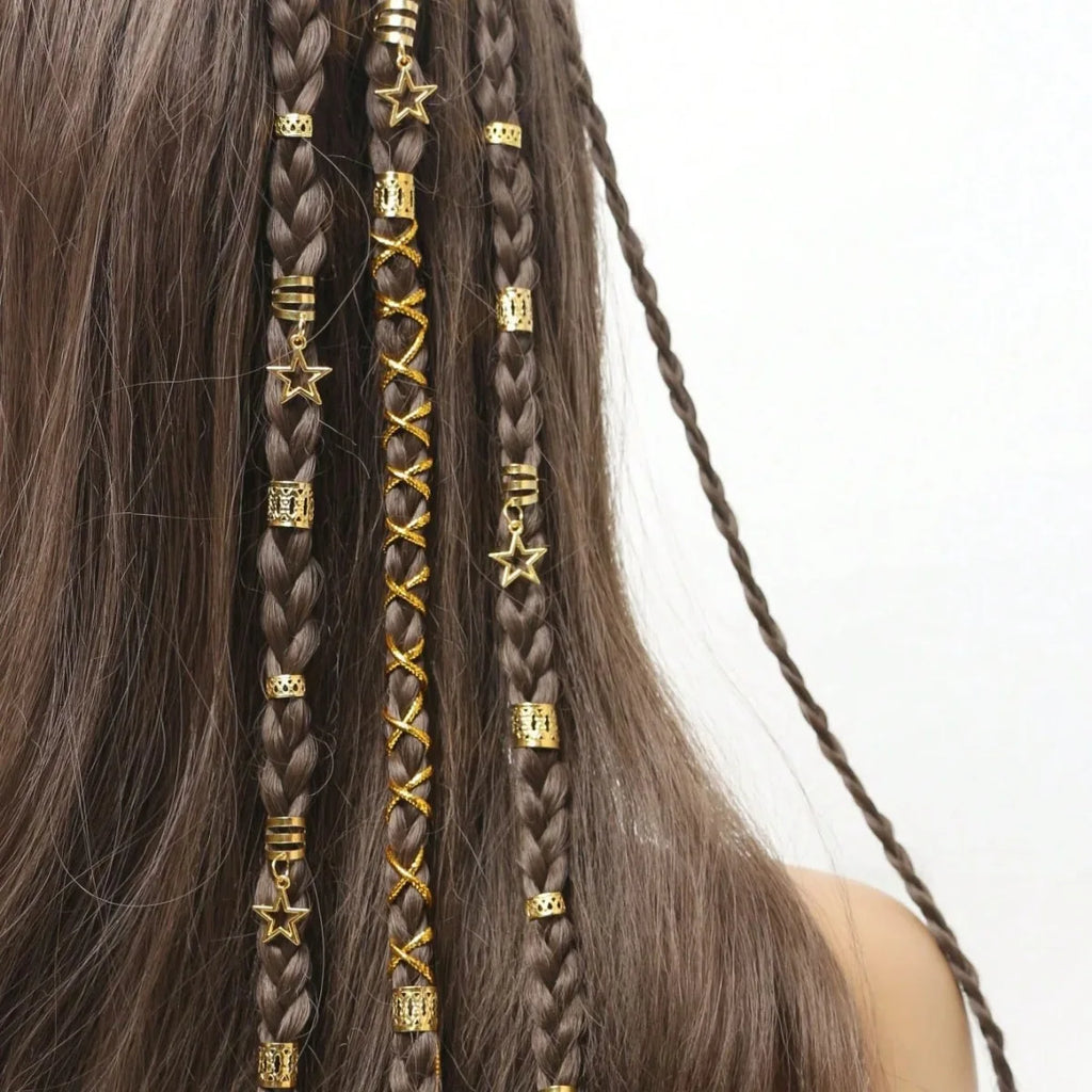 36pcs Dreadlock Hair Rings Adjustable Cuffs Clip Hair Braids Dirty Braids Bead Hairpin Hair Accessories Headwear for Women Girls