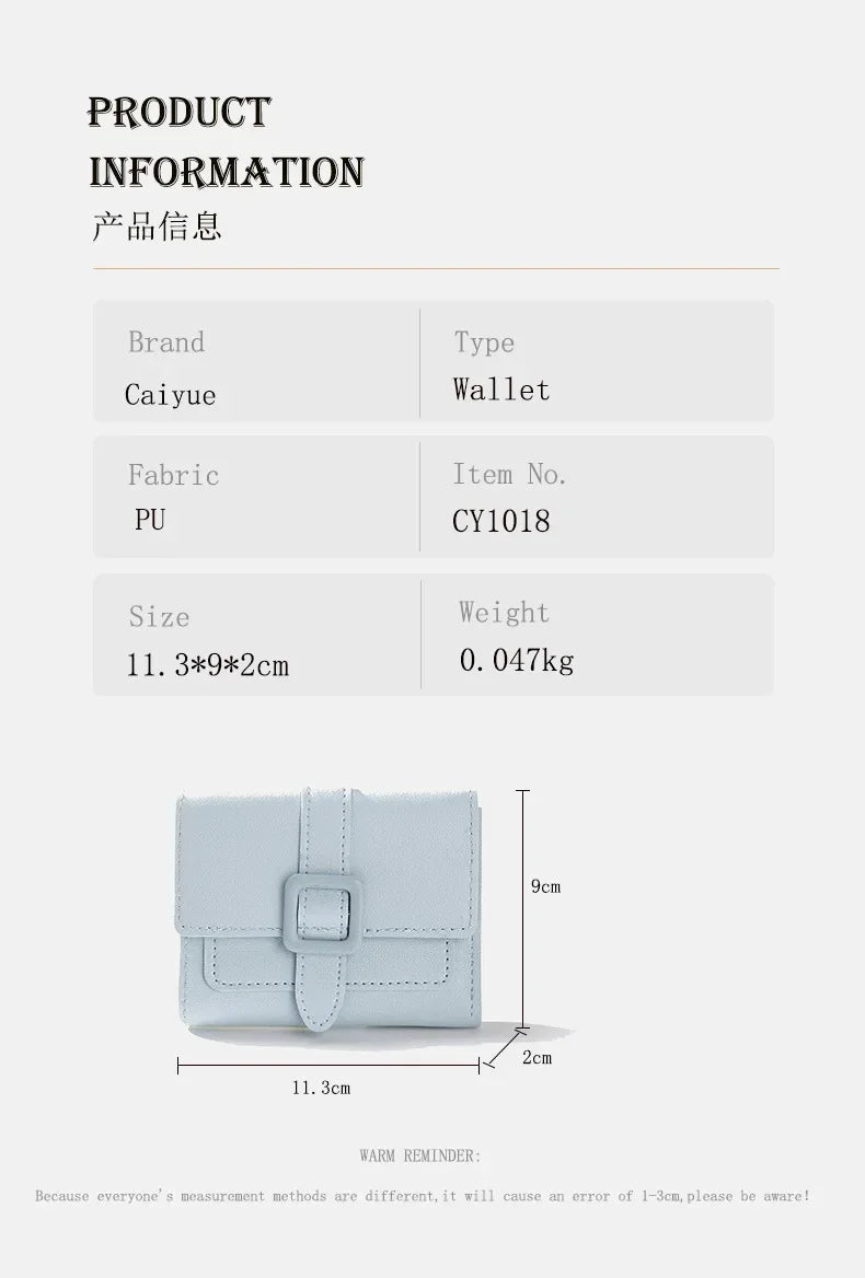 Candy Color Small Wallets PU Leather Coin Pures Ladies Card Holder Mini New Design Standard Short Purses for Women Solid Purses