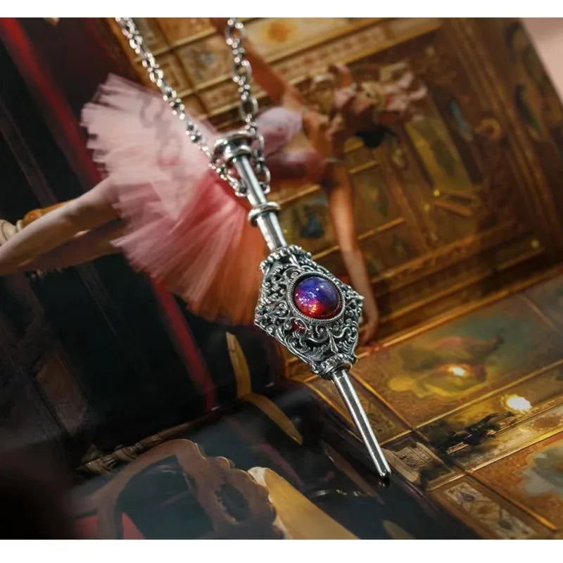 Magic Witch Necklace Women\\'s Vintage Blood Pack Removable Witch Wand Pendant Cosplay Jewelry Couple New Lover Gift