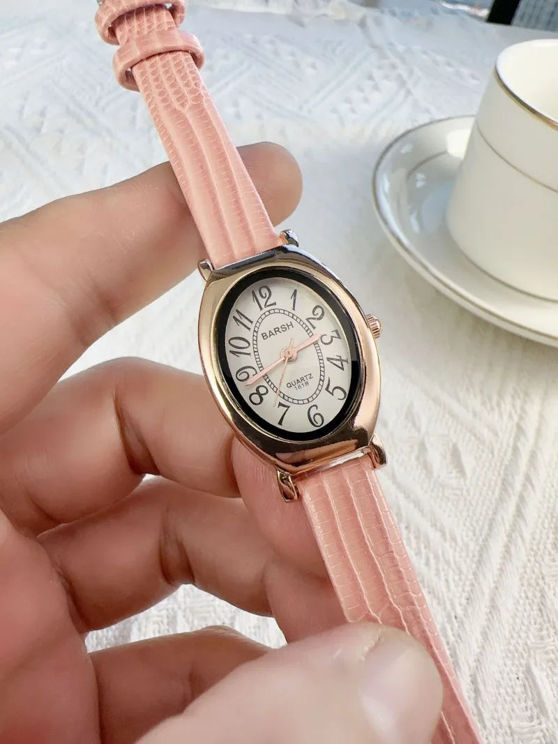 Fashion Oval Dial Women Watches Luxury Leather Strap Retro Ladies Quartz Watch Dropshipping Reloj De Mujer 시계 여성