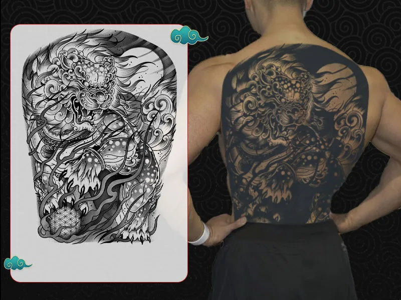 Angel Wings God Tattoo Stickers Realistic Juice Ink Semi Permanent Full Back Body Tattoo Temporary Lasting 2 Weeks Men Adult
