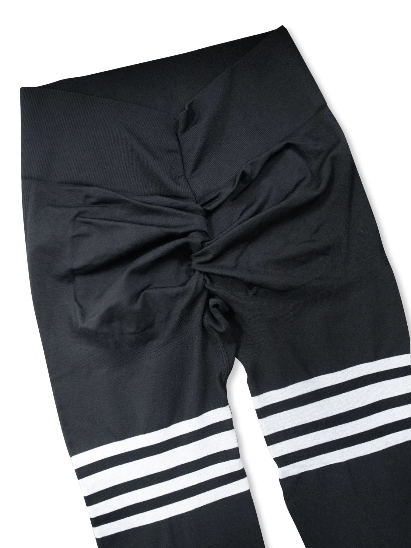 Women Seamless Stripe Yoga Leggings Sexy High Waist Tummy Control Scrunch Butt Lifting GYM Workout Pants Outdoors Sports Fitness
