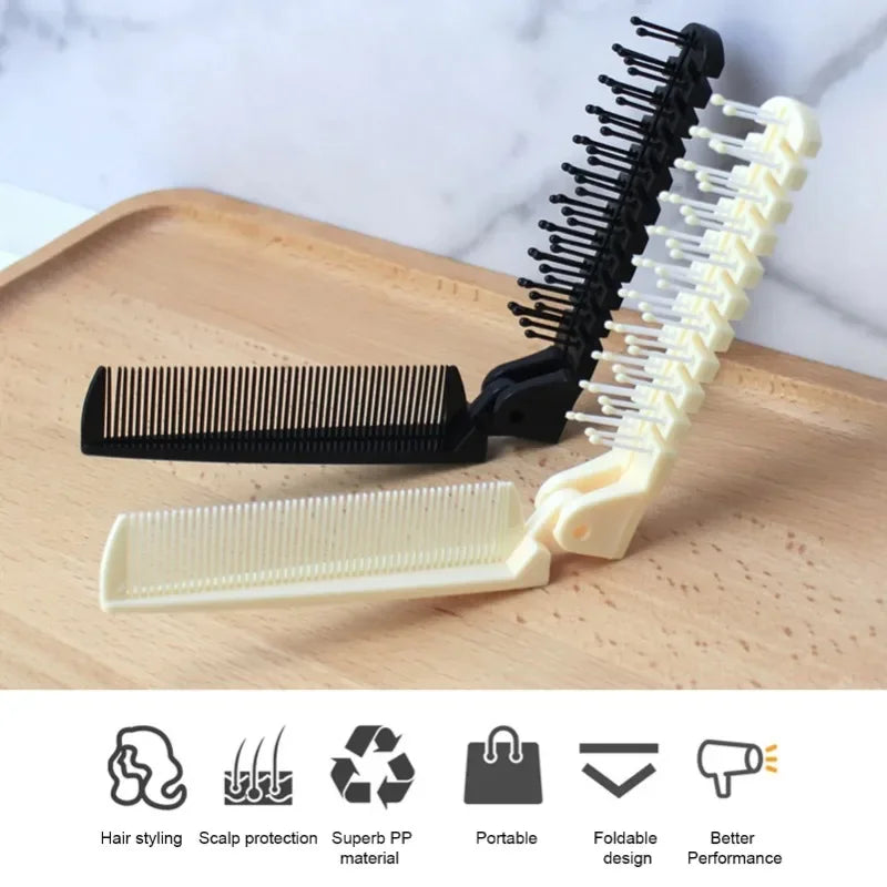 Student Two Types of Comb Teeth Foldable Combs Women Men Folding Pocket Comb for Travel Styling Tool Mini Portable Hair Brush