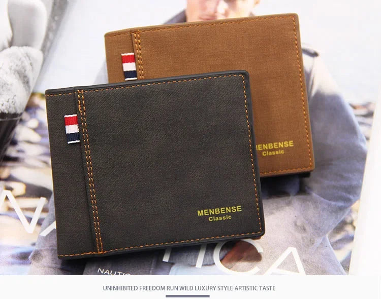 New Slim Vintage Men Wallets High Quality Card Holder Male Purses Photo Holder PU Leather Small Mens Clutch Wallet