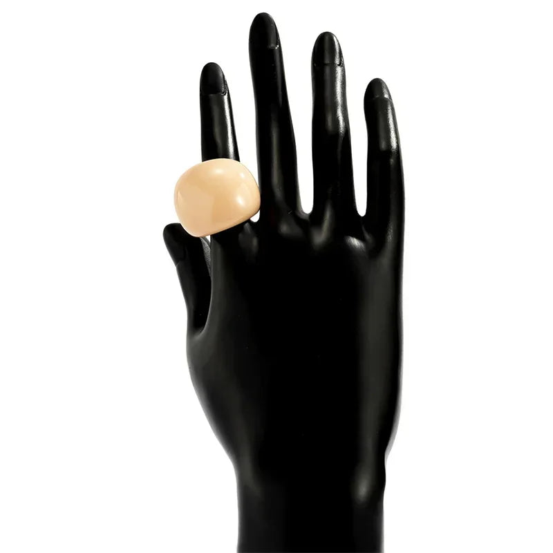 Classic Candy Color Acrylic Ring Exaggerated Geometric Rings Gothic Y2k Jewelry Wholesale Women's Fashion Accessories 반지