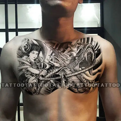 Lasting Angel Fake Tattoo Full Back Traditional Art Tattoo Sticker Punk Snake Temporary Tattoos Waterproof Tatuajes Temporales