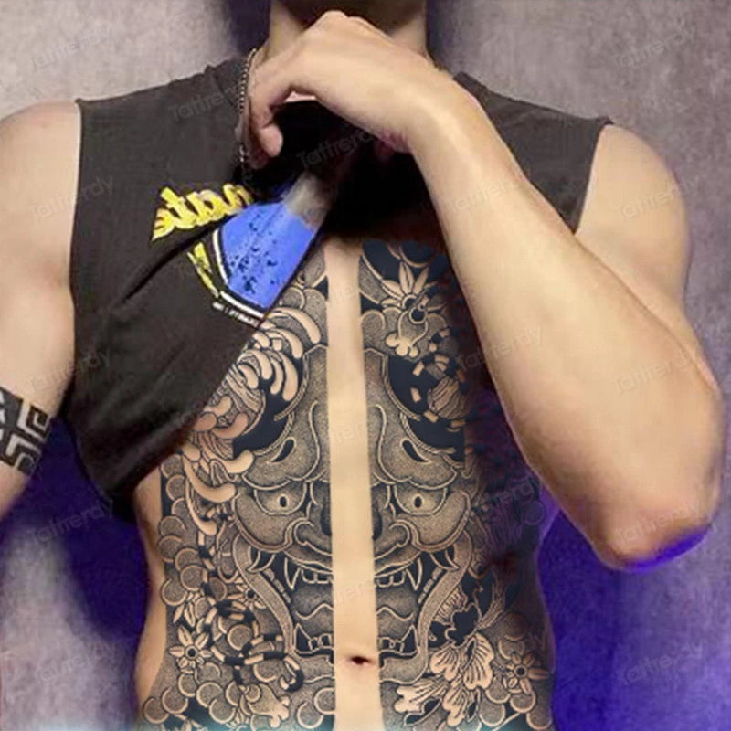 Angel Wings God Tattoo Stickers Realistic Juice Ink Semi Permanent Full Back Body Tattoo Temporary Lasting 2 Weeks Men Adult
