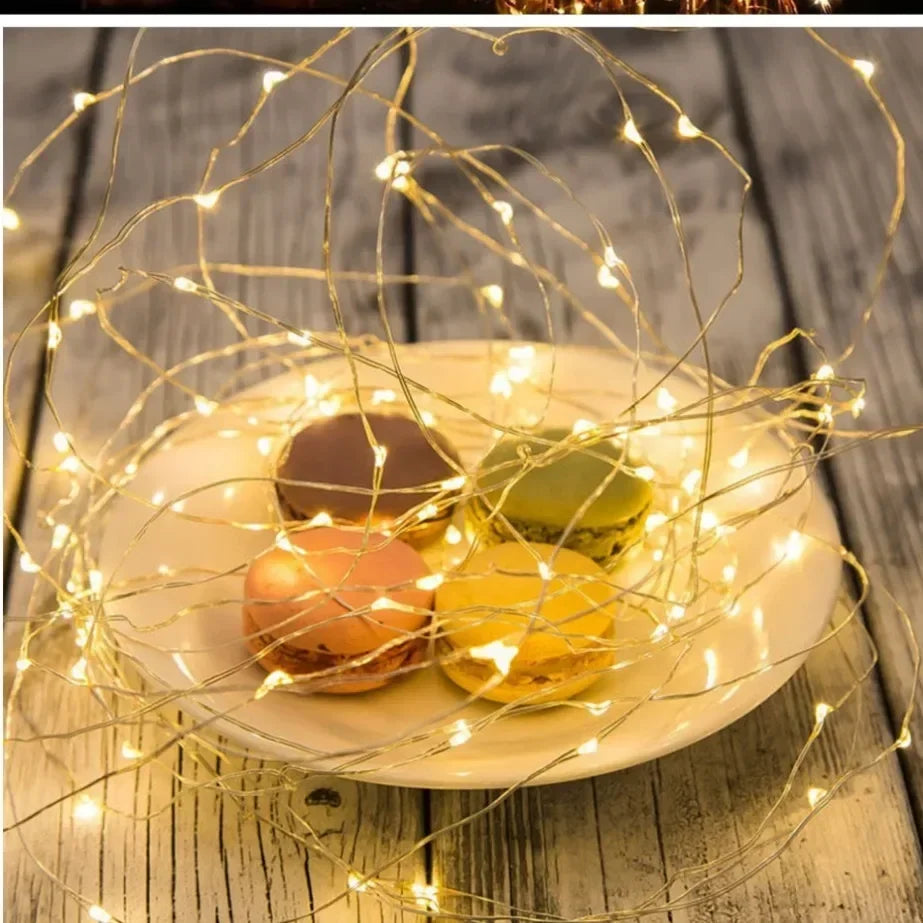 5M Waterproof LED String Lights Copper Wire Fairy Lights Battery Operated DIY Wedding Party Christmas Decoration Lights String