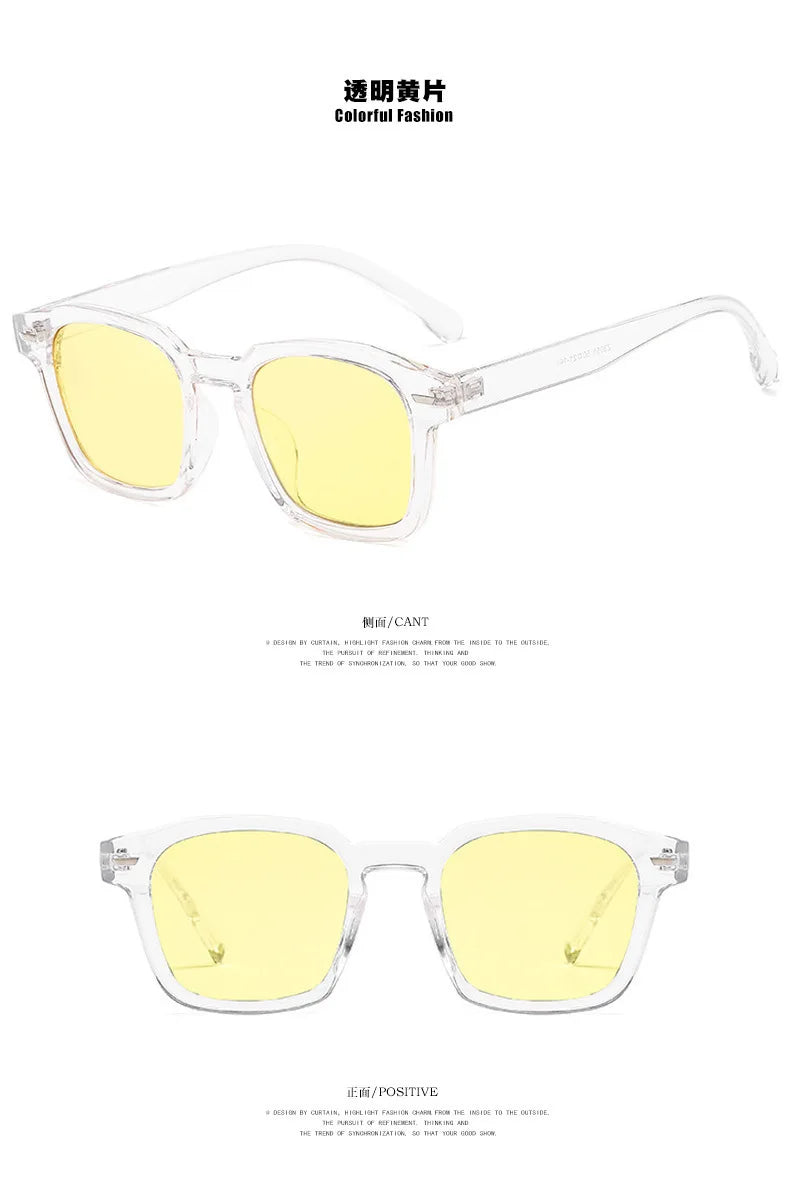 Vintage Sunglasses  Unisex Rectangle Fashion Design Retro Sun Glasses Female Lady Eyeglass Cat Eye Casual Goggles 2023 New