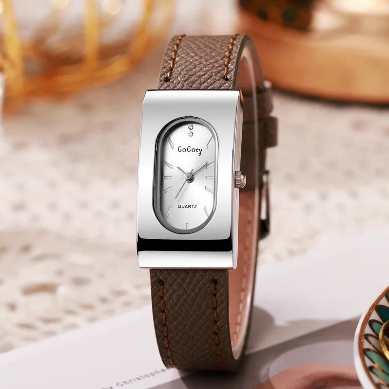 New Brand Women Watch Fashion Rectangular Dial Quartz Watch Simple Leather Strap Luxury Ladies Gift Wristwatches Dropshipping