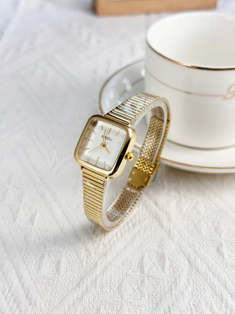 Retro Steel Strap Watch for Women Luxury Gift Square Quartz Watch Students Casual Ladies Wristwatch Dropshipping Reloj Mujer