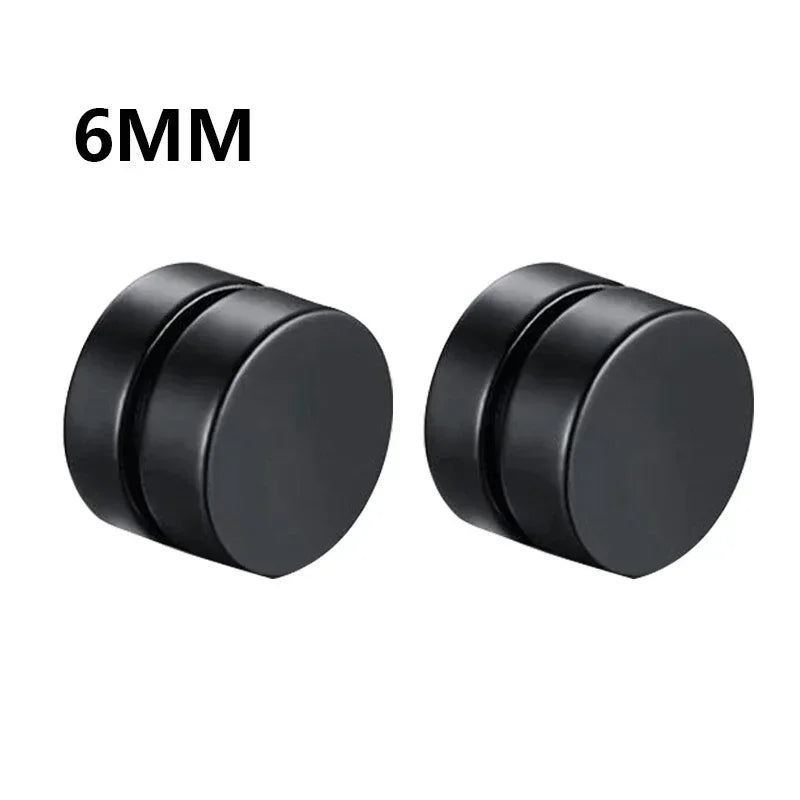 1Pairs Crystal Strong Magnetic Ear Stud Clip Earrings for Men and Women Punk Round Zircon Magnet Earrings Non Piercing Jewelry