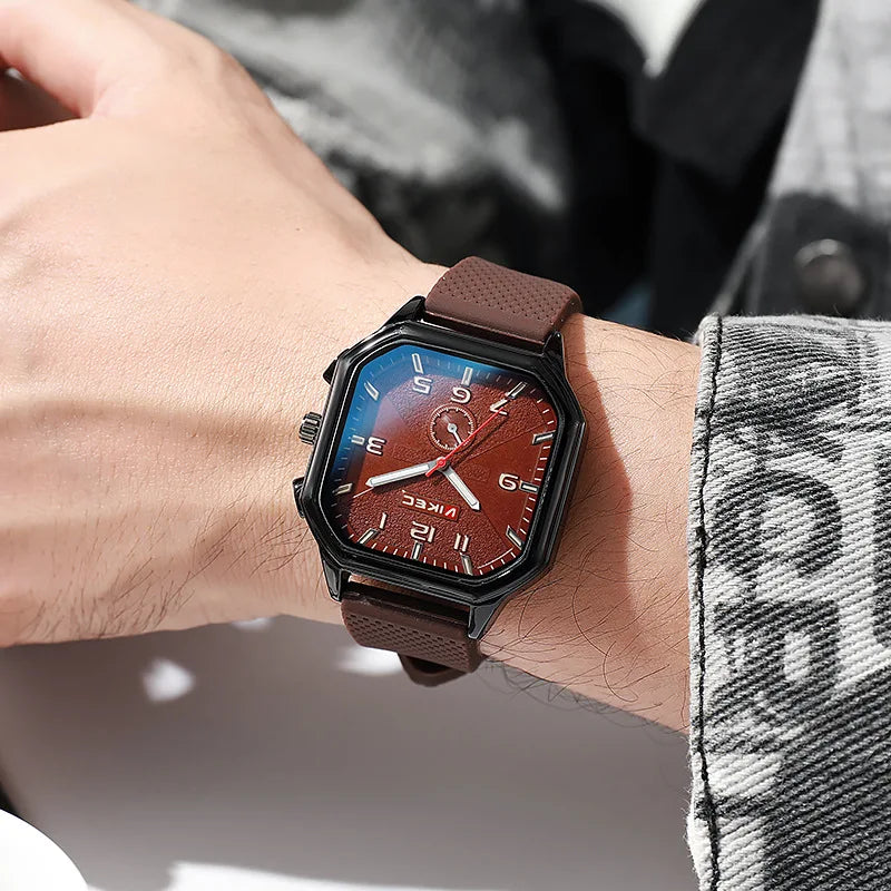 Brand Big Dial Men Watch Dropshipping Square Sports Watch Luxury Silicone Strap Gift Clock Student Wristwatch Wholesale