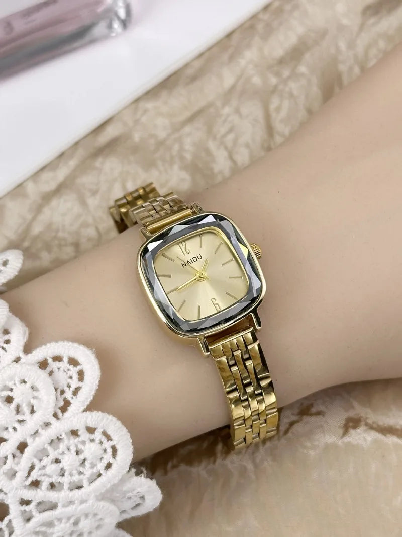 Brand Women Small Square Watch High-strength Diamond Glass Wristwatch Fashion Luxury Gift Ladies Quartz Watch Dropshipping